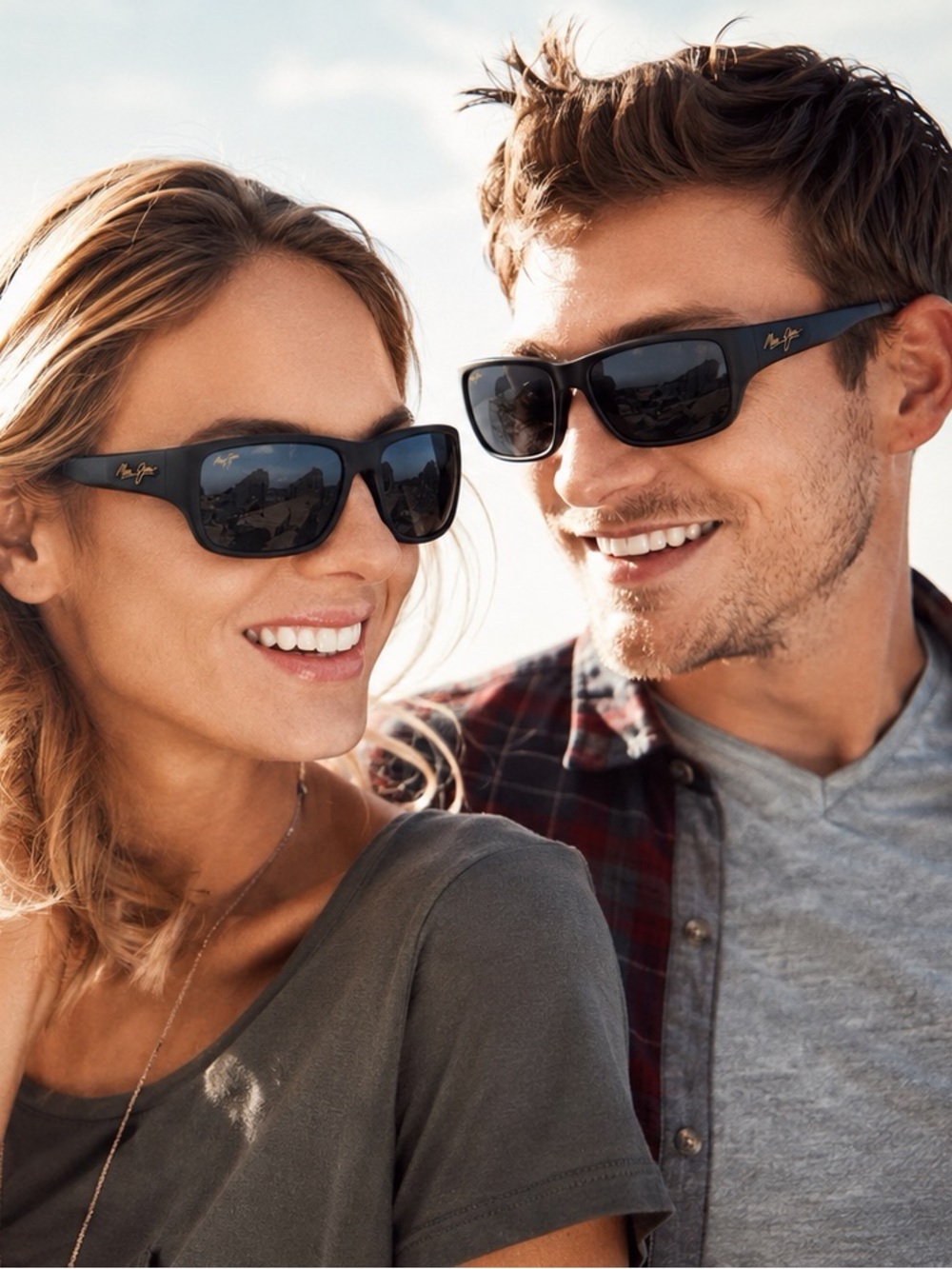 Maui Jim 111-02 Palms Polarized Unisex Men Womens Sunglasses Black With Case